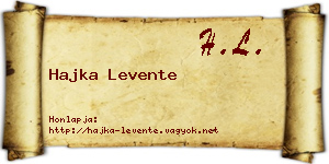 Hajka Levente névjegykártya