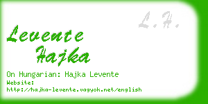 levente hajka business card